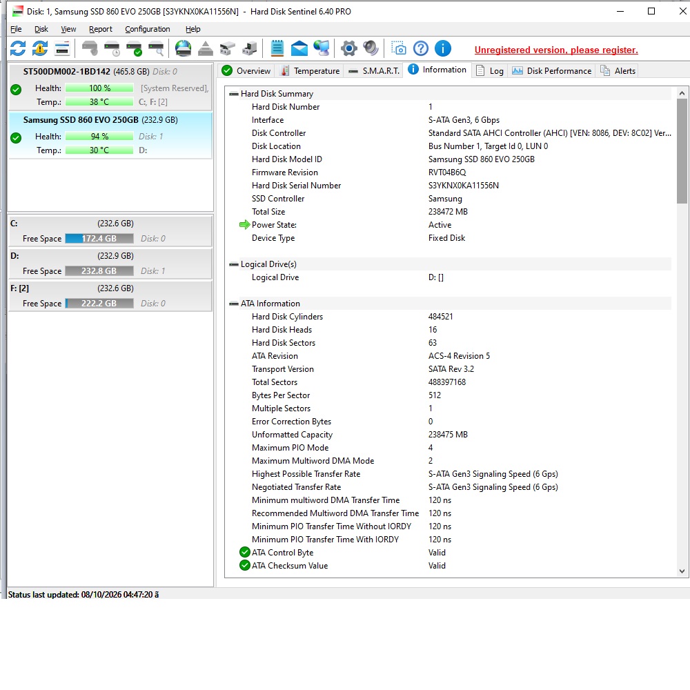 هارد سامسونج اس اس دي 250 جيجا كاش 512MB موديل Samsung SSD 860 EVO استيراد - صحة 94% - الصورة 4